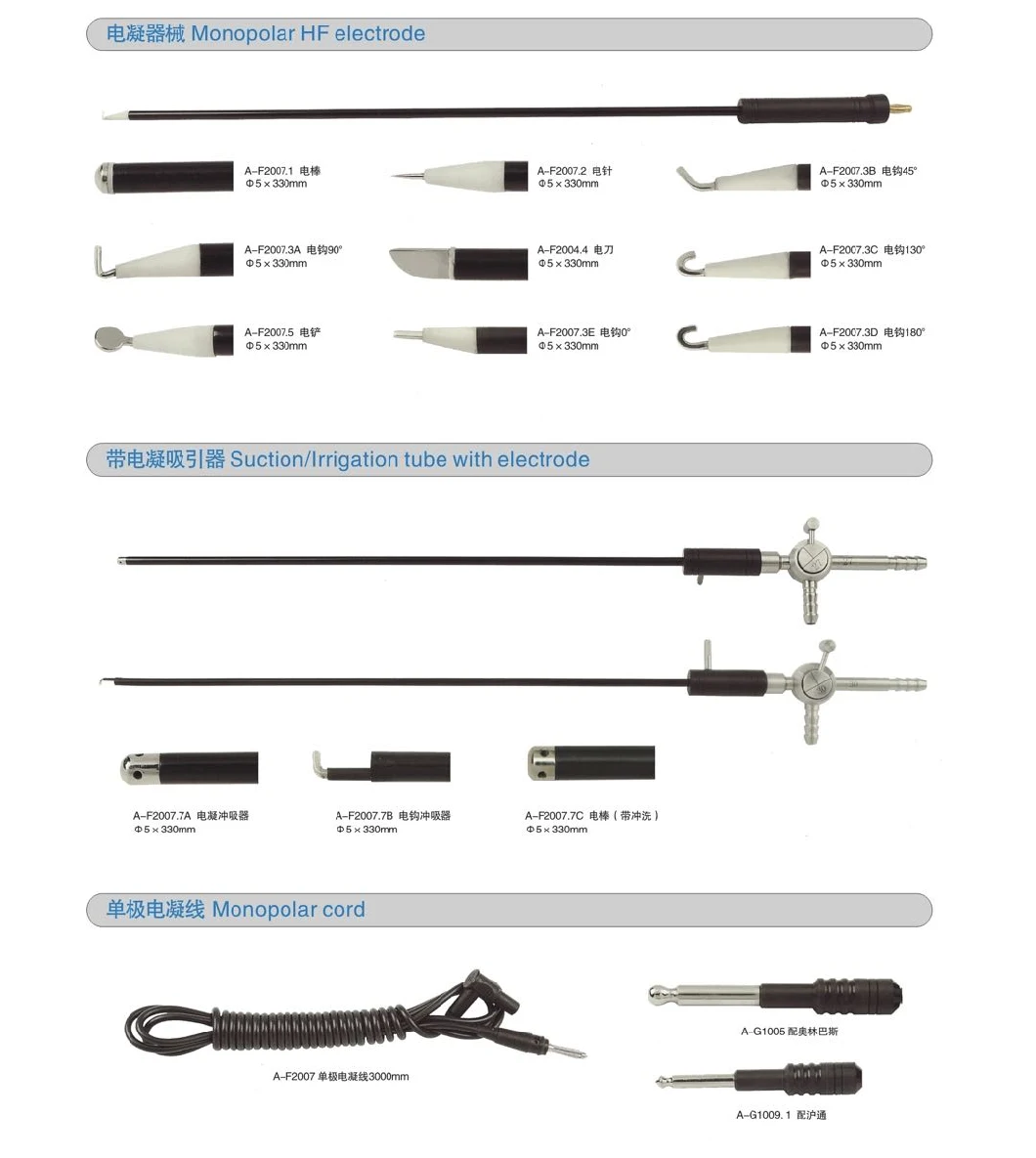 Best Sales Laparoscopic Medical Equipments Surgical Instruments of Hf Monopolar Electric Coagulator L Hook Electric Coagulator Suction Hook