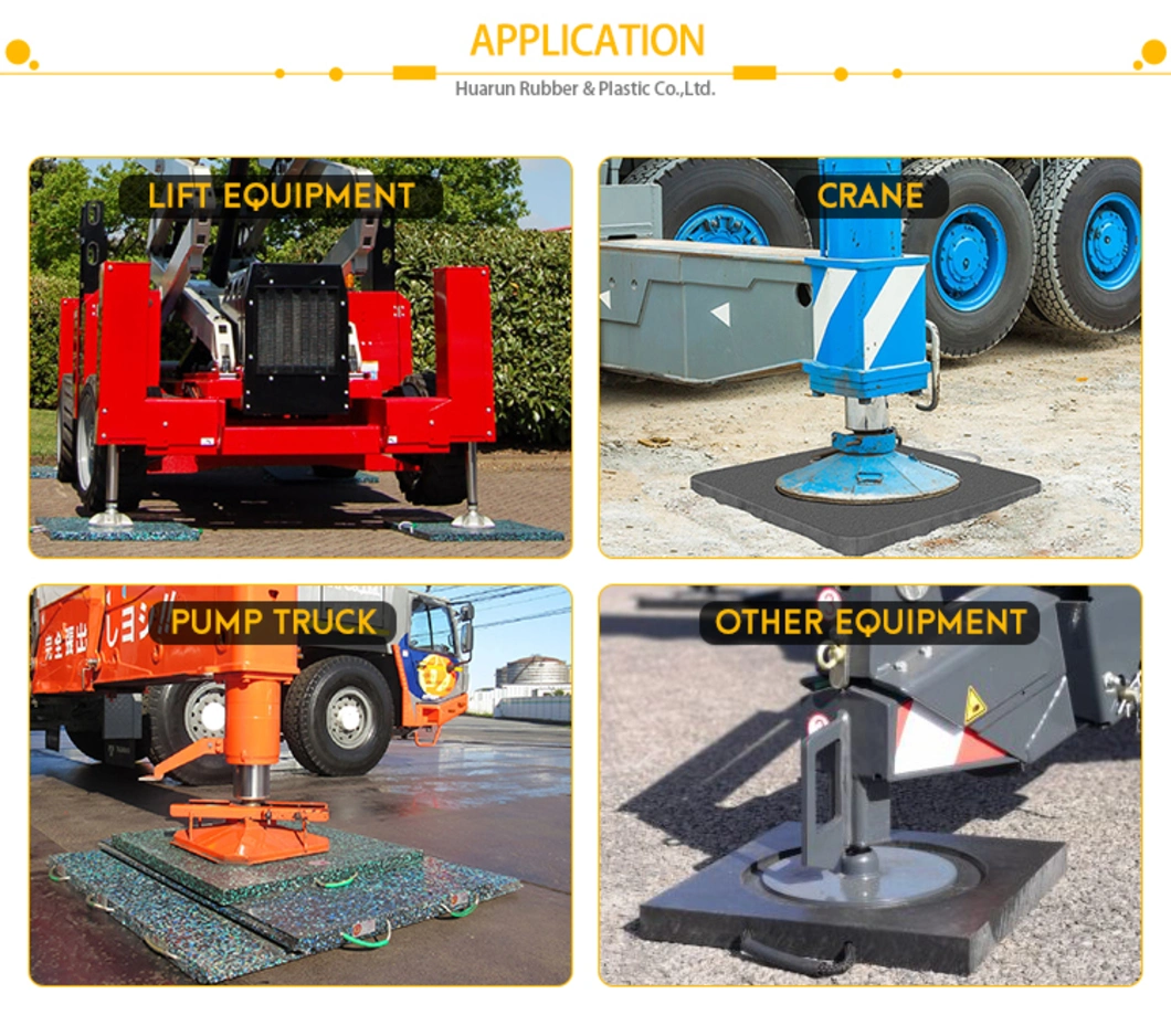 Durable Recycled HDPE UHMWPE Ground Crane Jack Outrigger Stabilizer Bearing Suppot Pad